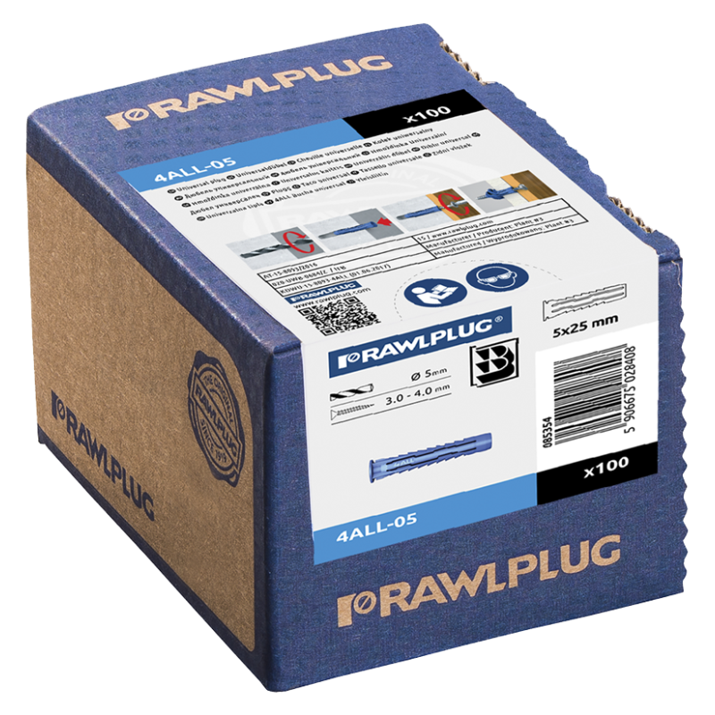 Rawl 4ALL Universal Plug M5x25mm - 4ALL-05| Konnect Fastening Systems