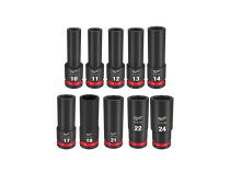 Milwaukee Shockwave 1/2" Drive 10PC Metric Deep 6 Point Impact Socket Set