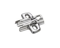 Cross mounting plate with oblong hole height adjustment, nickel plated, for screwing on, distance 5.0 mm