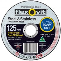 Flexovit Steel & Stainless Cut-Off Wheel 125 x 1.6 x 22.2mm