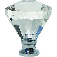 Knob "Vetro" Glass, 31mm diameter, clear glass