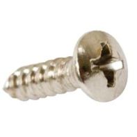 Raised head screw, full thread (countersunk), Phillips, 3.8 x 16mm, incl. driver bit, nickel plated, box of 1000
