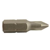 Screw driver bit, Phillips head, point size 2, 25mm, 1/4" shank, each