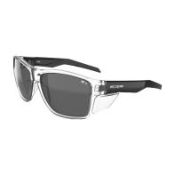 Scope Ace Safety Glasses, Clear Frame with Black Temples, Smoke Lens (1000_CBKS)