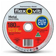 Metal Cut Off Disc FH38 Flexovit 66252841566 180x2.5x22.23mm