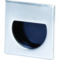 Handle "Adatto" Recessed Pull 44mm Sqr Brushed SS / Black Plastic
