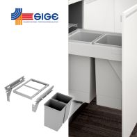 SIGE UNIFIT twin bin, 2 x 24l, suits ZAPPHYRE and TOPAZ drawers (NL500) in 450mm wide cab., metal frame and cover, white (Art551), each
