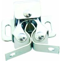 DOOR CATCH.DOUBLE ROLLER.WHITE /ZINC PLATED.C/W 4 SCREWS.