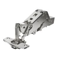 Sensys 165∞ wide angle hinge, with zero protrusion, with integrated silent system, nickel plated, overlay, TH-drilling pattern 52 x 5.5 mm, for screwing on