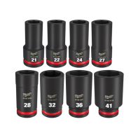 Milwaukee Shockwave 3/4" Drive 8PC Metric Deep 6 Point Impact Socket Set