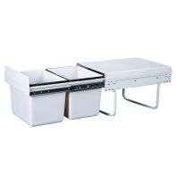 N ~ Double bin "Low-line", 2 x 15l, base-mount steel frame with lid, soft-close, W342 x D490 x H315mm, each