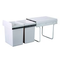 N ~ Double bin "Standard" 2 x 20l, base-mount steel frame with lid, soft-close, W342 x D490 x H430mm, each