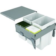 SIGE quadruple bin waste organiser, 600mm cabinet width, 85l capacity (2 x 35l, 2 x 7.5l, Art. 573), each