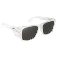 Safety Glasses Frontside Smoke Lens With Clear Frame