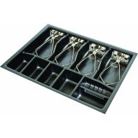 Cash drawer insert “Deluxe” 4 note / six coin compartments, 375x280x50mm
