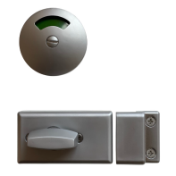 METLAM Toilet partition lock "EasyFit" (rect. turn-bolt/round indicator/lift-off staple), screw-fix, SCP (set)