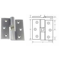 METLAM Toilet partition gravity hinge "106", hold open, iLH/oRH, screw-fix, SCP (each)