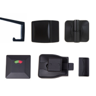 METLAM Toilet partition kit "Moda", spring hinge x2 (hold adjustable, iLH/oRH), screw-fix, lock (turnbolt/indicator/staple), bumper, hook, black (set)