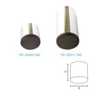 Furniture leg "Paolo", round tubular, 60mm diameter, internal fixing bracket, chrome, each