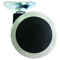 Castor "Sigma", twin wheel unhooded, 50mm diameter, 38mm sq plate, black wheel/grey tread, each