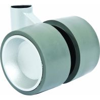 Castor "Formula 60", twin wheel, 60mm diameter, M10 x 15mm, alu paint wheel/grey tread, each