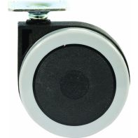 Castor "Europa", twin wheel unhooded, 75mm dia, 42mm sq plate