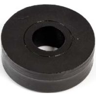 Spacer Nylon. 19mm Dia. 3.25mm Thick. 6.4mm Bore.  Black