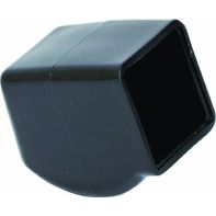 External Tube Closure. Suit 1" Sq Tube. (angled). Black