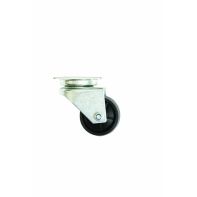 Castor "Duo", twin wheel, 50mm diameter, 68 x 48mm plate, nylon wheel, black, each