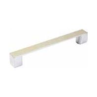 Handle "Axis", Flat aluminium, brushed nickel finish