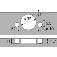 Hettich 110° Intermat Hinge (Intermat 9943) Flash Fast - Half Overlay