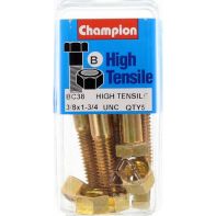 Hex Bolt/Nut GR5 ZP UNC Champion 3/8"x1 3/4" (5)