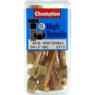 Hex Bolt/Nut GR5 ZP UNC Champion 3/8"x2" (5)