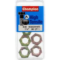 Champ 7/16 UNC Hex Nut Gr5 ZP (Pack 5)
