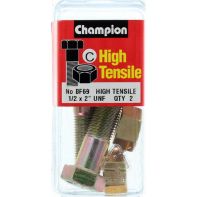 Champ 1/2x2 UNF Bolts & Nuts Gr5 ZP (Pack 2)