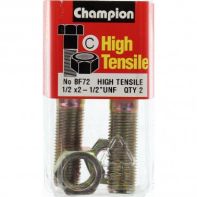 Champ 1/2x2.1/2 UNF Bolts & Nuts Gr5 ZP (Pack 2)