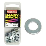 Champ Flat Steel Washers 3/16 M/S ZP (Pack 50)