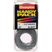 Champ Champ Flat Washer 3/4 M/S ZP (Pack 4)