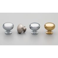 Brass Knob 25mm Mushroom Polished Brass
