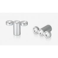 Rigel Inline Knob 3 Stone Satin Chrome