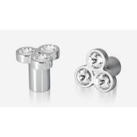 Rigel Cluster Knob 3 Stone Polished Chrome