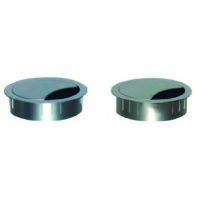 X ~ EXIT R60 round cable outlet, Dia 60mm, zinc alloy, brushed nickel finish