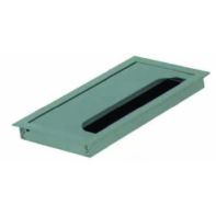 X ~ EXIT G11S cable outlet, 80x160x13.5mm, smooth-close lid (curved), aluminium silver anodized