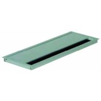 X ~ EXIT G11S cable outlet, 100x100x13.5mm, smooth-close lid (straight), aluminium silver anodized