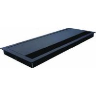 X ~ EXIT G11S cable outlet, 100x240x13.5mm, smooth-close lid (straight), aluminium satin black
