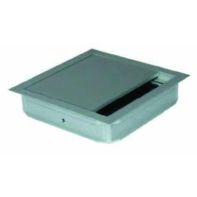 X ~ EXIT G14S cable outlet, smooth-close lid (straight), 120x120x25mm, aluminium silver anodized