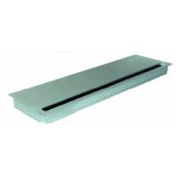 X ~ EXIT G14Z cable outlet, 120x360x25mm, soft-close lid (straight), aluminium silver anodized