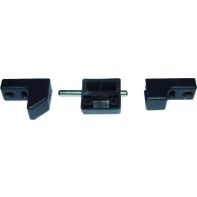 BMB double door auto catch, black plastic, three-piece set