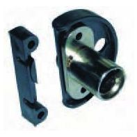 S ~ Tambour Door / Roller Shutter Lock, Nickel Plate Housing, Black Body