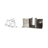 METLAM Toilet partition leg bracket, two-way, for use with 776136 to join centre partitions, stainless steel (each)
